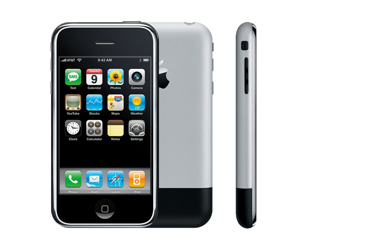 First-generation iPhone shown as an obsolete but iconic early technology product