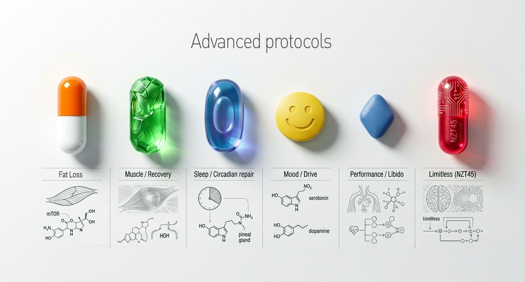 Advanced protocols styled as pills