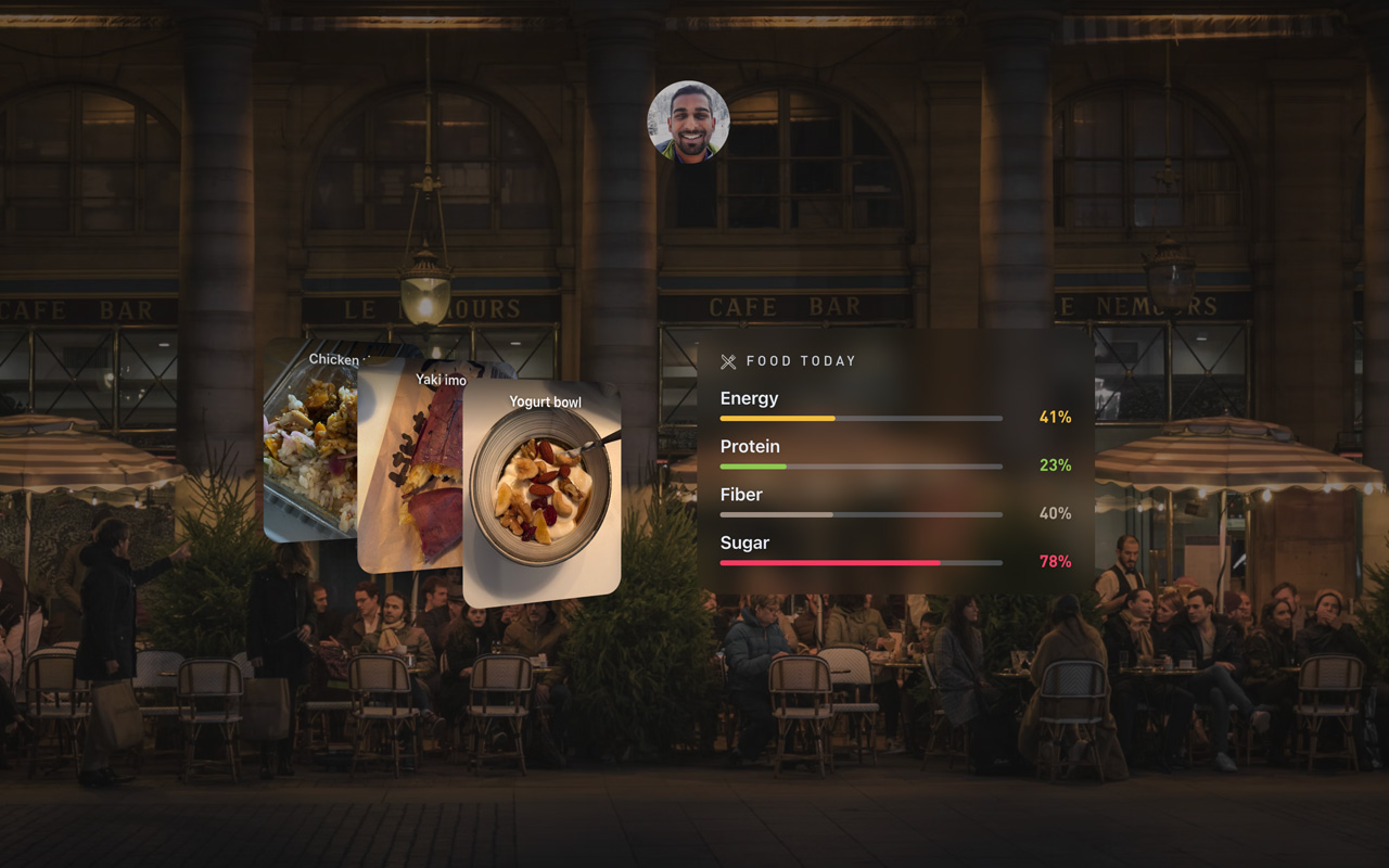 Gyroscope New Tab food view over a Paris cafe
