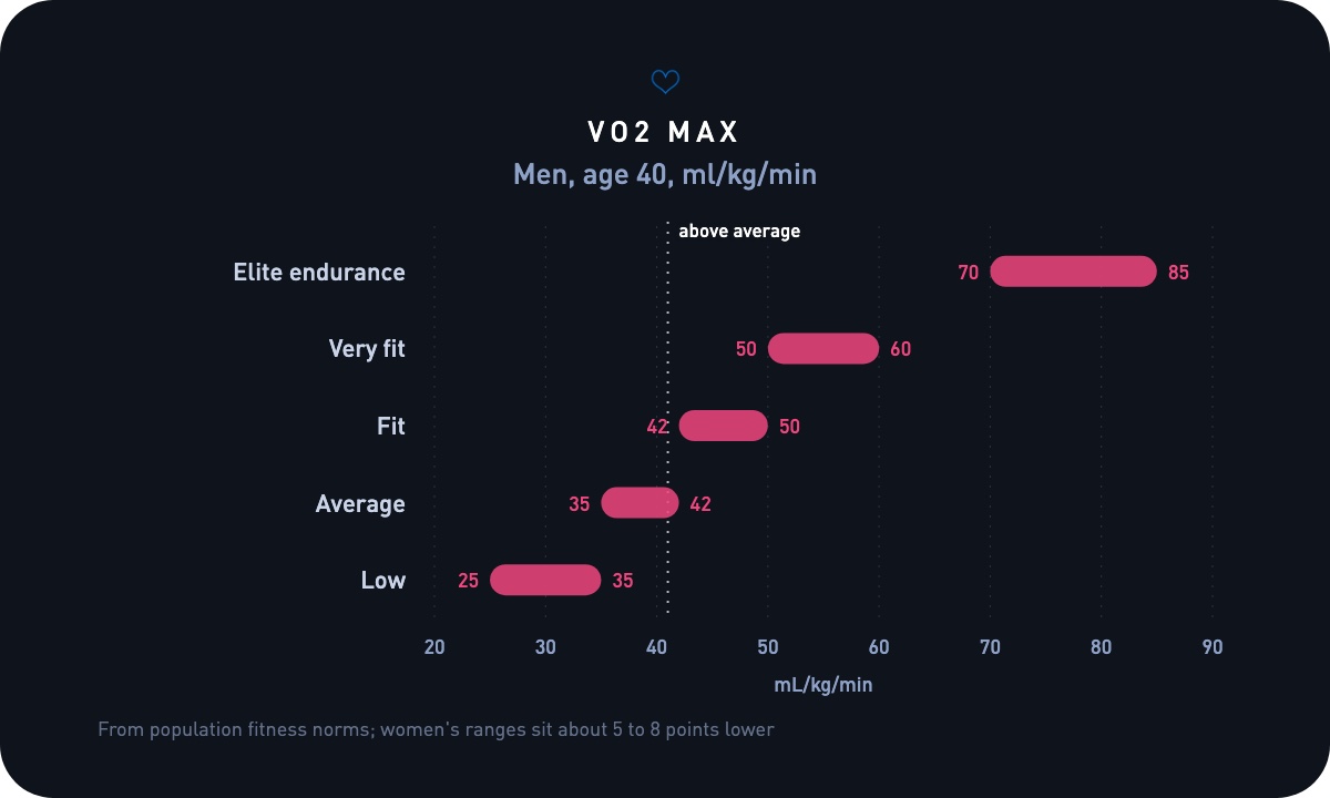 Typical VO2 max ranges